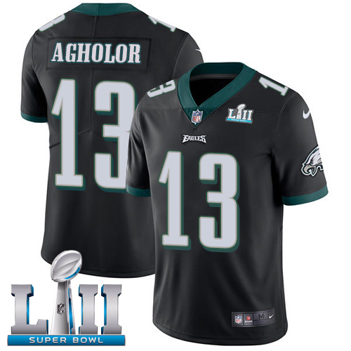 Nike Eagles #13 Nelson Agholor Black Alternate Super Bowl LII Youth Stitched NFL Vapor Untouchable Limited Jersey - Click Image to Close
